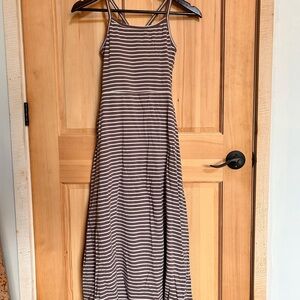 Pact Purple Striped Maxi Dress